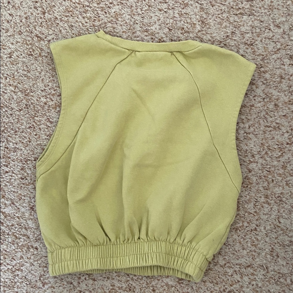 Zara Lime Green Sleeveless Crop Top and Drawstring Midi Skirt Set - Picture 3 of 6